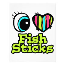 Bright Eye Heart I Love Fish Sticks Invites