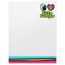 Bright Eye Heart I Love Flip Flops Custom Letterhead
