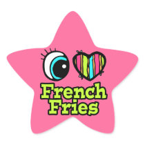 Bright Eye Heart I Love French Fries Star Sticker