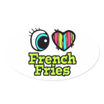 Bright Eye Heart I Love French Fries Sticker