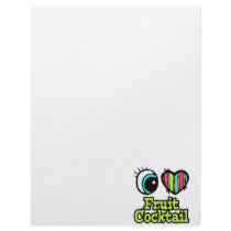Bright Eye Heart I Love Fruit Cocktail Letterhead Template