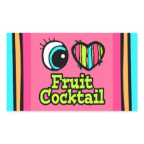 Bright Eye Heart I Love Fruit Cocktail Rectangle Sticker