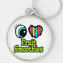 Bright Eye Heart I Love Fruit Smoothies Keychains