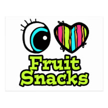Bright Eye Heart I Love Fruit Snacks Postcard