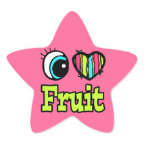 Bright Eye Heart I Love Fruit Star Sticker