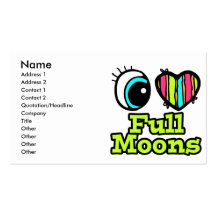 Bright Eye Heart I Love Full Moons Business Cards