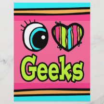 Bright Eye Heart I Love Geeks Full Colour Flyer