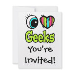 Bright Eye Heart I Love Geeks invitations