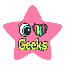 Bright Eye Heart I Love Geeks Sticker