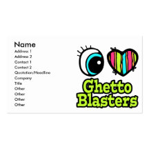 Bright Eye Heart I Love Ghetto Blasters Business Cards