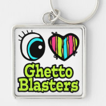 Bright Eye Heart I Love Ghetto Blasters Key Chains