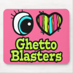 Bright Eye Heart I Love Ghetto Blasters Mousepad