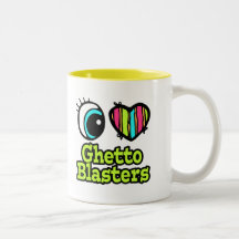 Bright Eye Heart I Love Ghetto Blasters Coffee Mugs