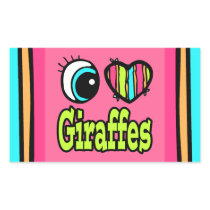 Bright Eye Heart I Love Giraffes Sticker