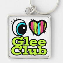 Bright Eye Heart I Love Glee Club Keychains