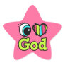 Bright Eye Heart I Love God Star Stickers