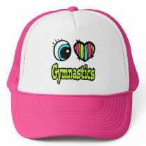 Bright Eye Heart I Love Gymnastics Trucker Hat