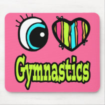 Bright Eye Heart I Love Gymnastics Mouse Pads