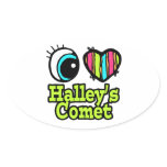 Bright Eye Heart I Love Halleys Comet Stickers