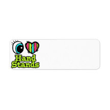 Bright Eye Heart I Love Hand Stands Return Address Label