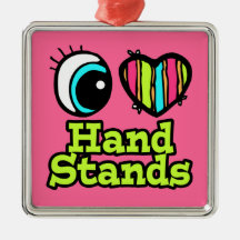 Bright Eye Heart I Love Hand Stands Christmas Tree Ornaments