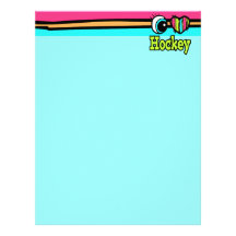 Bright Eye Heart I Love Hockey Letterhead Design