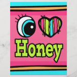 Bright Eye Heart I Love Honey Flyer Design