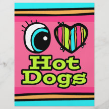 Bright Eye Heart I Love Hot Dogs Full Colour Flyer