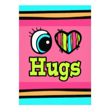 Bright Eye Heart I Love Hugs Custom Invites