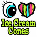 Bright Eye Heart I Love Ice Cream Cones Photo Sculpture