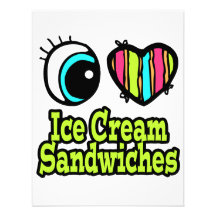 Bright Eye Heart I Love Ice Cream Sandwiches Invitation