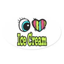 Bright Eye Heart I Love Ice Cream Stickers