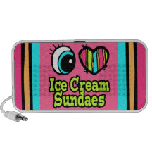 Bright Eye Heart I Love Ice Cream Sundaes iPod Speaker
