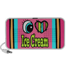 Bright Eye Heart I Love Ice Cream Travel Speaker