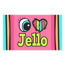 Bright Eye Heart I Love Jello Rectangular Stickers