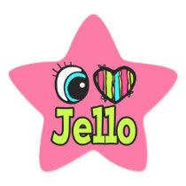 Bright Eye Heart I Love Jello Star Sticker