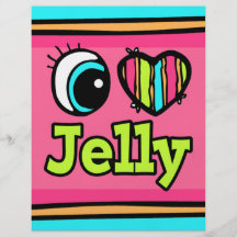 Bright Eye Heart I Love Jelly Custom Flyer