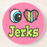 Bright Eye Heart I Love Jerks Coasters