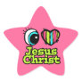 Bright Eye Heart I Love Jesus Christ Star Stickers