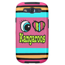 Bright Eye Heart I Love Kangaroos Samsung Galaxy SIII Case