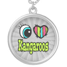 Bright Eye Heart I Love Kangaroos Jewelry