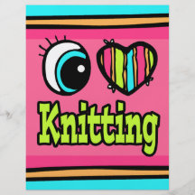 Bright Eye Heart I Love Knitting Full Colour Flyer
