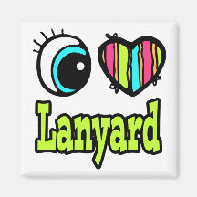 Bright Eye Heart I Love Lanyard Magnet