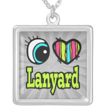 Bright Eye Heart I Love Lanyard Pendant
