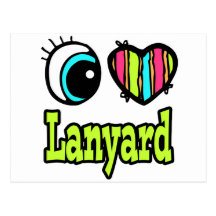 Bright Eye Heart I Love Lanyard Post Cards