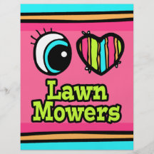 Bright Eye Heart I Love Lawn Mowers Full Color Flyer