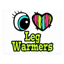 Bright Eye Heart I Love Leg Warmers Postcards