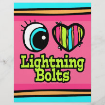 Bright Eye Heart I Love Lightning Bolts Personalized Flyer