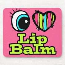 Bright Eye Heart I Love Lip Balm Mouse Pad