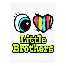 Bright Eye Heart I Love Little Brothers Custom Announcements